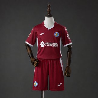 Getafe CF 2026/27 Bortaställ Barn Vinröd med Shorts