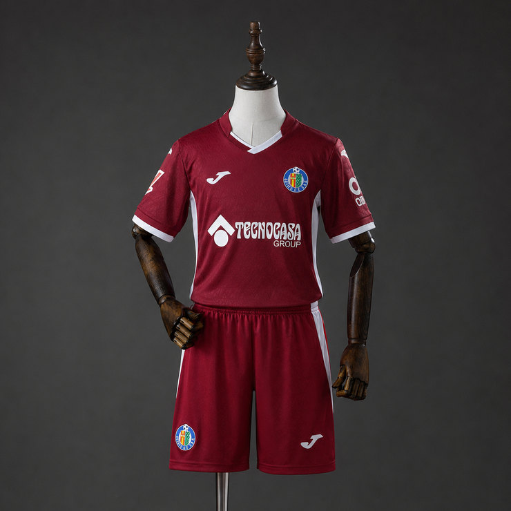 Getafe CF 2026/27 Bortaställ Barn Vinröd med Shorts