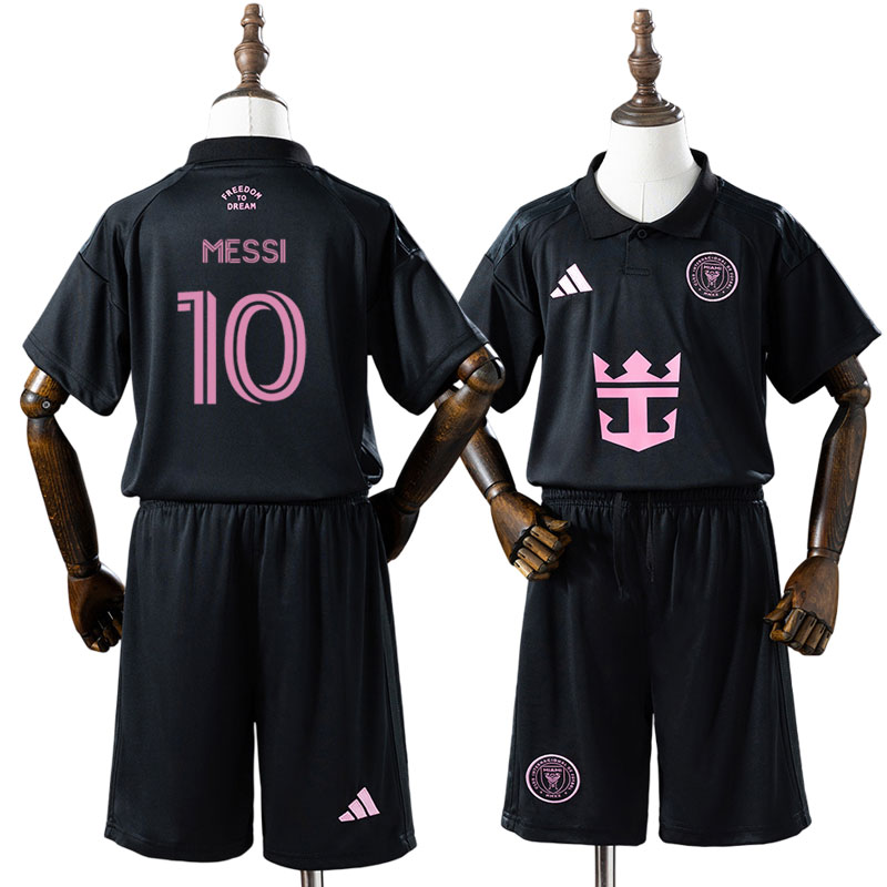 Inter Miami 2026/27 Bortaställ Lionel Messi 10 Barn Fotbollströja med Shorts