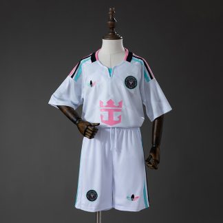 Inter Miami 2026/27 Tredjeställ Barn Vit Rosa Turkos och Svart med Shorts
