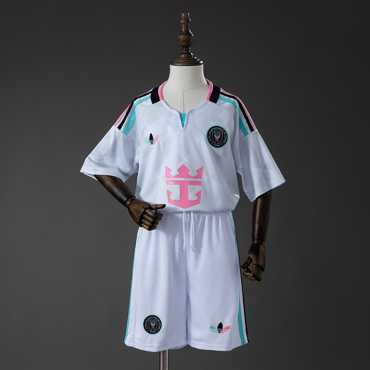 Inter Miami 2026/27 Tredjeställ Barn Vit Rosa Turkos och Svart med Shorts