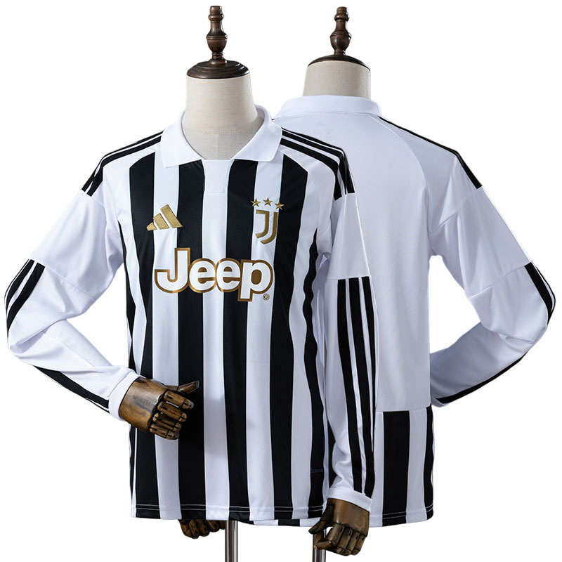 Juventus 2026/27 Hemmatröja Herr Långärmad Vit Svart Fotbollströja