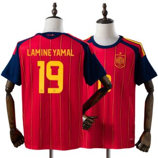 Lamine Yamal 19 Spanien VM 2026 Hemmatröja Herr Röd Kortärmad Fotbollströja