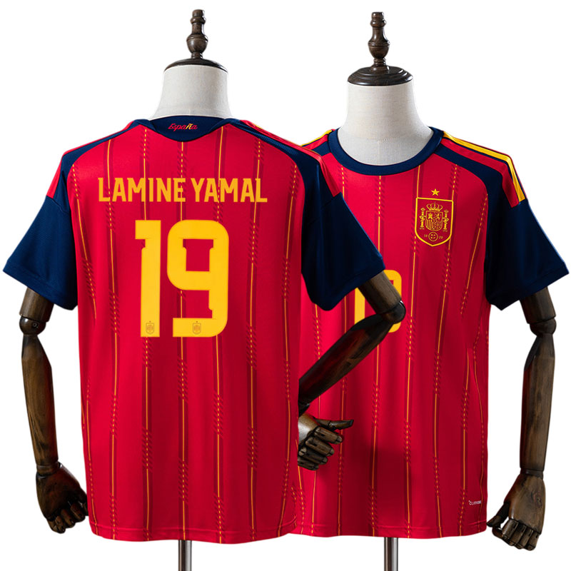 Lamine Yamal 19 Spanien VM 2026 Hemmatröja Herr Röd Kortärmad Fotbollströja
