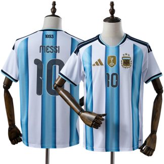Lionel Messi 10 Argentina VM 2026 Hemmatröja Herr Vit Blå Kortärmad Fotbollströja