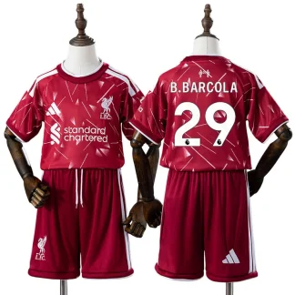 Liverpool 2026/27 Bradley Barcola 29 Hemmaställ Barn Fotbollströja med Shorts