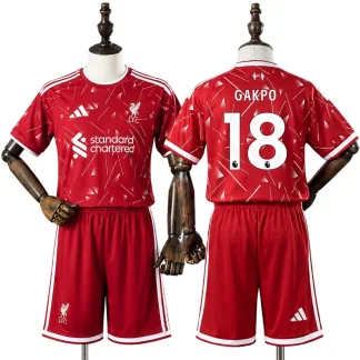 Liverpool 2026/27 Cody Gakpo 18 Hemmaställ Barn Fotbollströja med Shorts