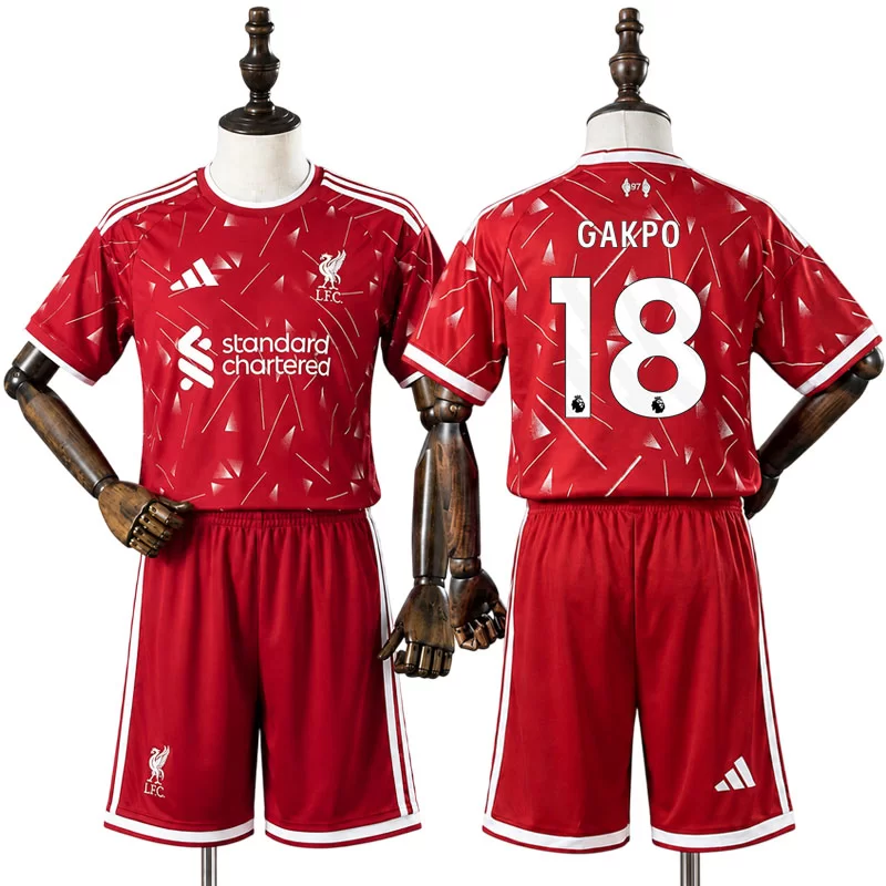 Liverpool 2026/27 Cody Gakpo 18 Hemmaställ Barn Fotbollströja med Shorts