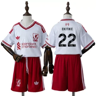 Liverpool 2026/27 Hugo Ekitiké 22 Bortaställ Barn Fotbollströja med Shorts
