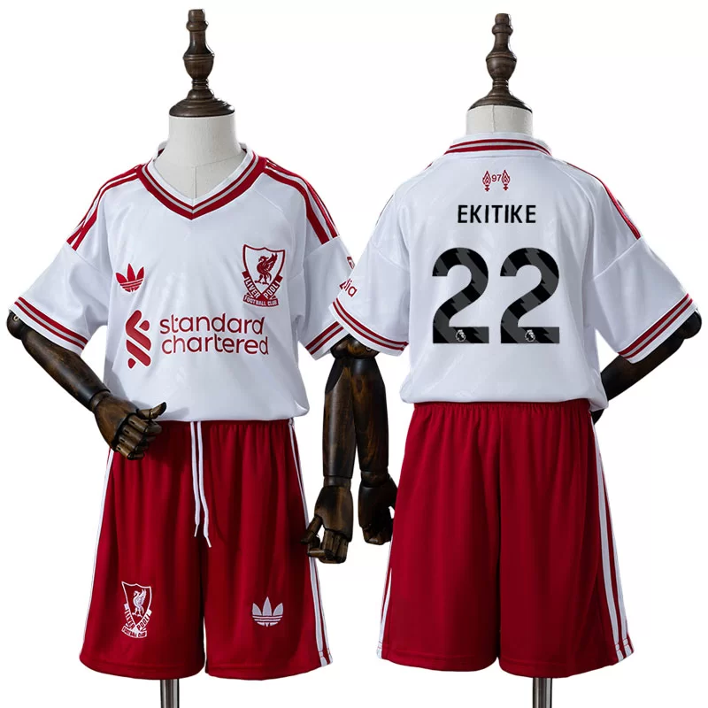 Liverpool 2026/27 Hugo Ekitiké 22 Bortaställ Barn Fotbollströja med Shorts