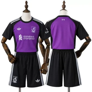 Liverpool 2026/27 Målvaktströja Barn Lila och Svart med Shorts