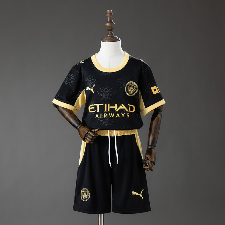 Manchester City 2026/27 Bortaställ Barn Svart med Shorts
