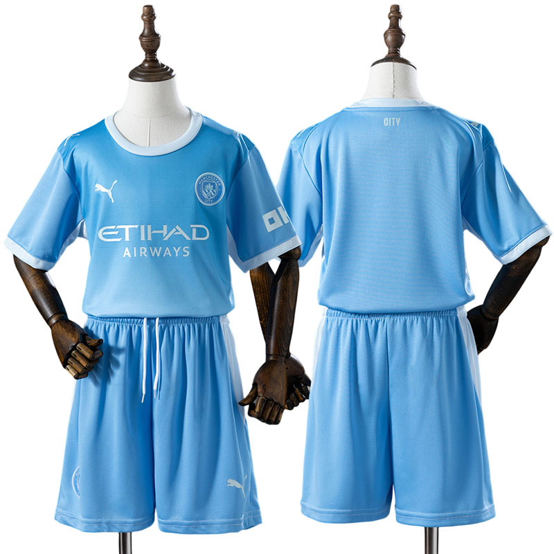 Manchester City 2026/27 Hemmaställ Barn Blå Fotbollsställ med Shorts