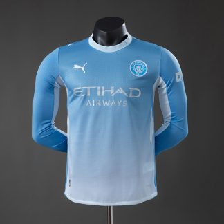 Manchester City 2026/27 Hemmatröja Spelarversion Herr Blå Långärmad Fotbollströja