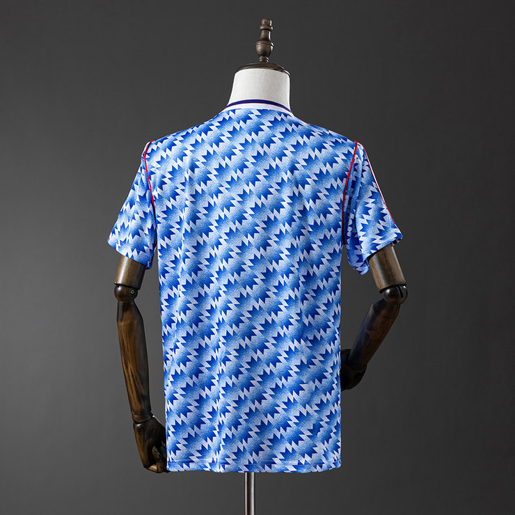 Manchester United 1990/92 Retro Bortatröja Herr Blå och Vit Fotbollströja