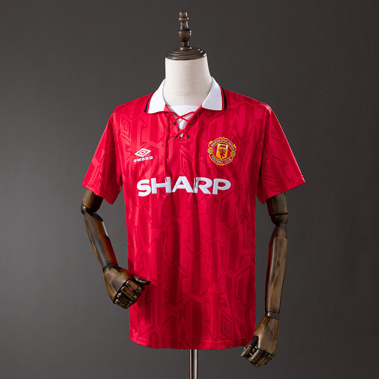 Manchester United 1992/94 Retro Hemmatröja Herr Röd Fotbollströja