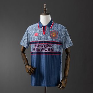 Manchester United 1995/96 Retro Bortatröja Herr Grå Fotbollströja