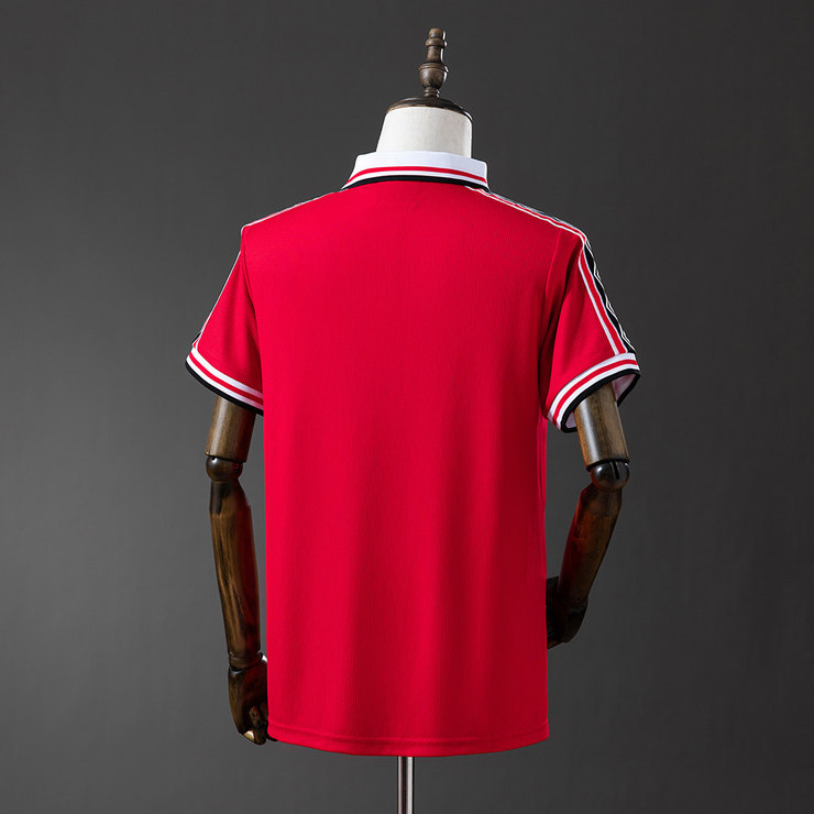 Manchester United 1998/99 Retro Hemmatröja Herr Röd Fotbollströja