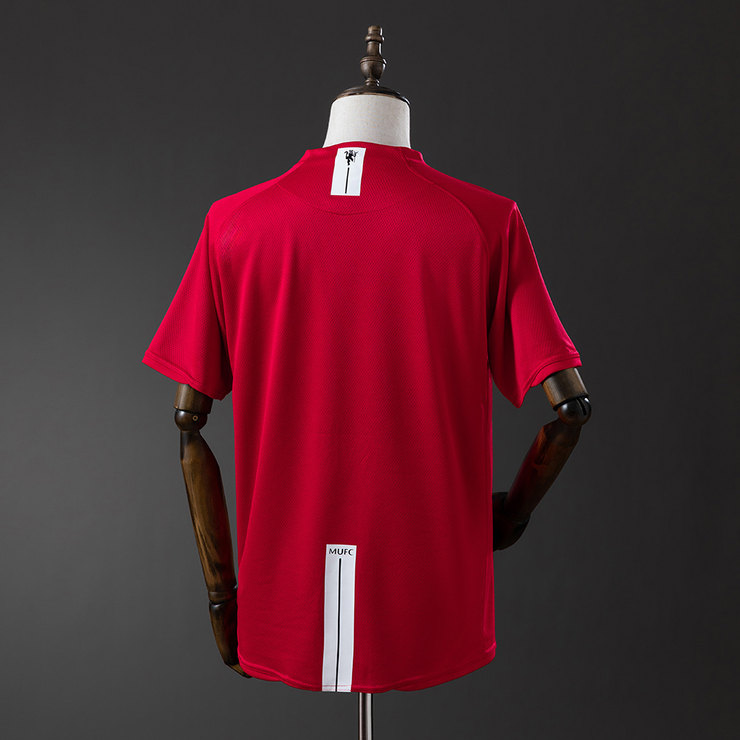 Manchester United 2007/08 Retro Hemmatröja Herr Röd Fotbollströja