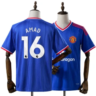 Manchester United 2026/27 Bortatröja Amad Diallo 16 Herr Blå Fotbollströja