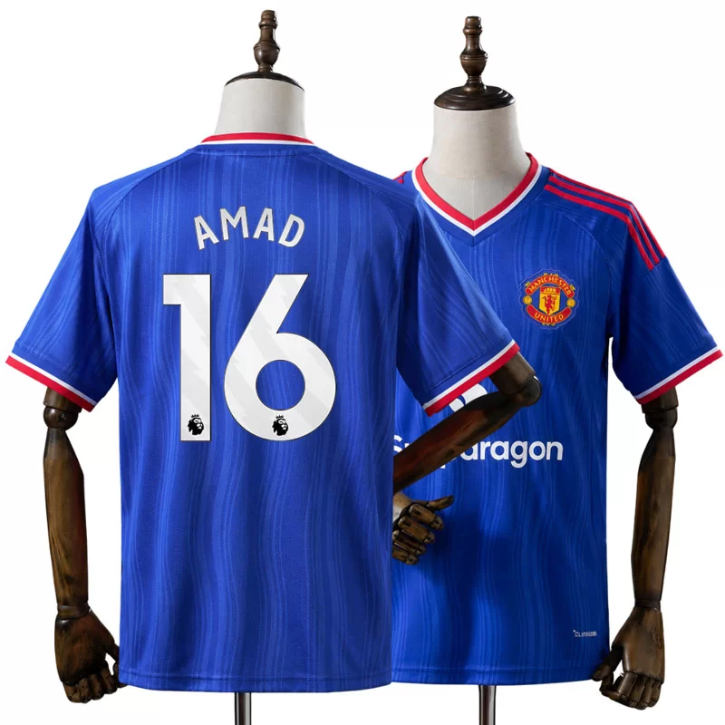 Manchester United 2026/27 Bortatröja Amad Diallo 16 Herr Blå Fotbollströja