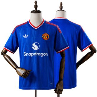 Manchester United 2026/27 Bortatröja Herr Kortärmad Blå Fotbollströja