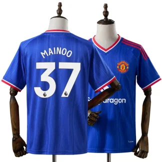 Manchester United 2026/27 Bortatröja Kobbie Mainoo 37 Herr Blå Fotbollströja