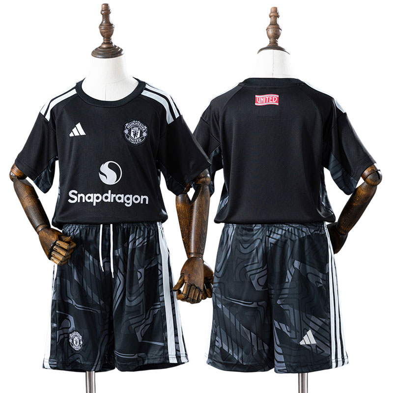 Manchester United 2026/27 Målvaktsställ Barn Svart med Shorts