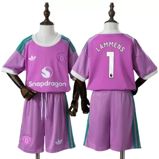 Manchester United 2026/27 Senne Lammens 1 Målvaktsställ Barn Rosa med Shorts