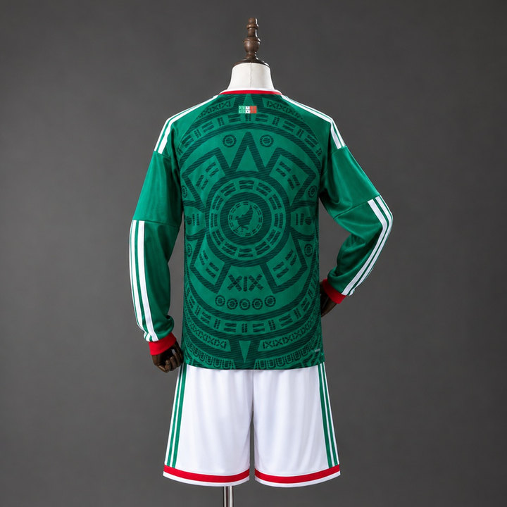Mexiko VM 2026 Hemmaställ Barn Långärmat Fotbollsställ med Shorts