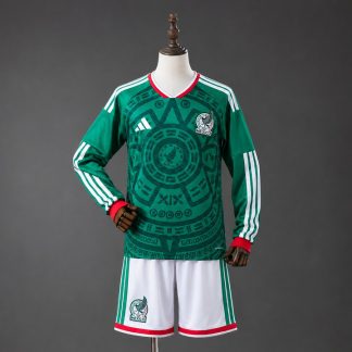 Mexiko VM 2026 Hemmaställ Barn Långärmat Fotbollsställ med Shorts