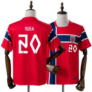 Norge VM 2026 Antonio Nusa 20 Hemmatröja Herr Röd Fotbollströja