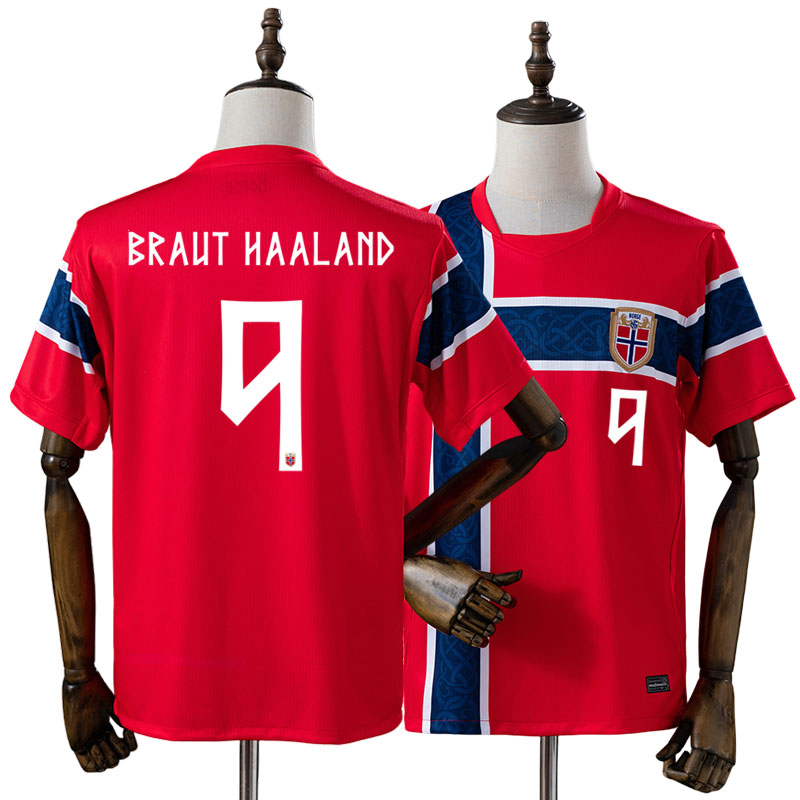Norge VM 2026 Braut Haaland 9 Hemmatröja Herr Röd Fotbollströja