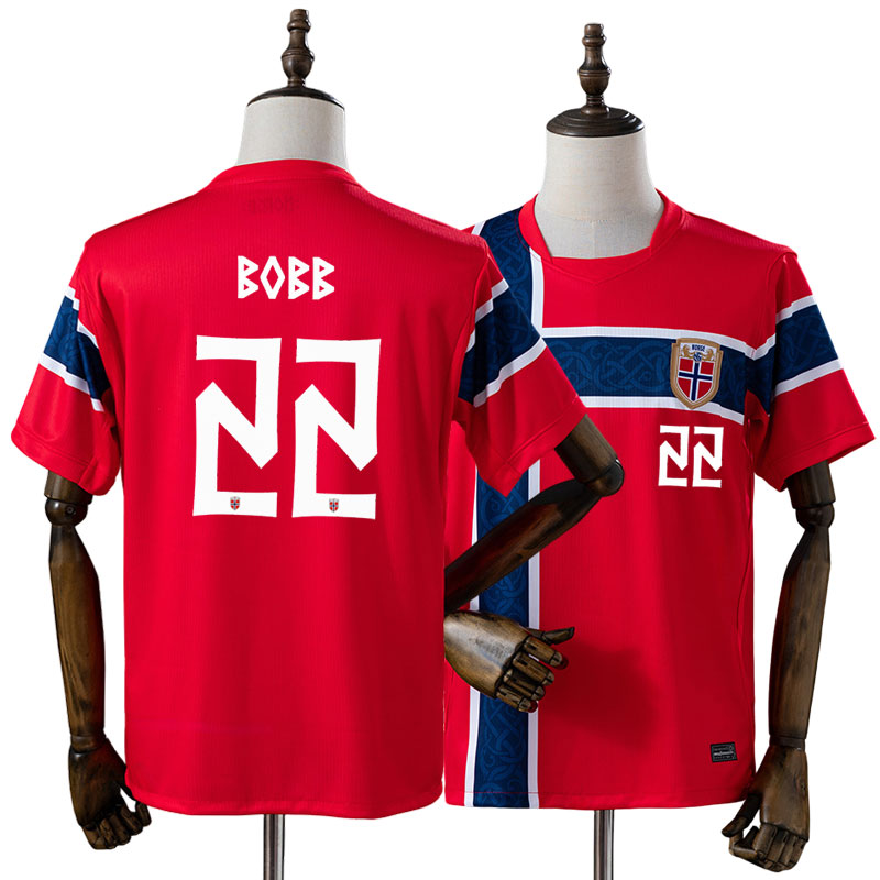 Norge VM 2026 Oscar Bobb 22 Hemmatröja Herr Röd Fotbollströja