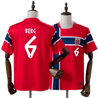 Norge VM 2026 Patrick Berg 6 Hemmatröja Herr Röd Fotbollströja