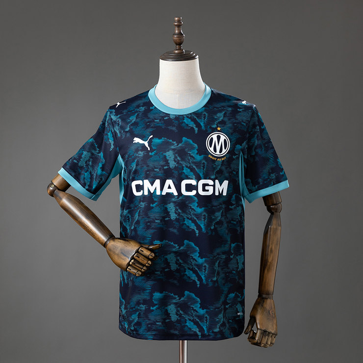 Olympique de Marseille 2026/27 Bortatröja Herr Marinblå och Ljusblå Fotbollströja