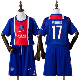 PSG Paris Saint-Germain 2026/27 Hemmaställ Vitinha 17 Barn Fotbollströja med Shorts