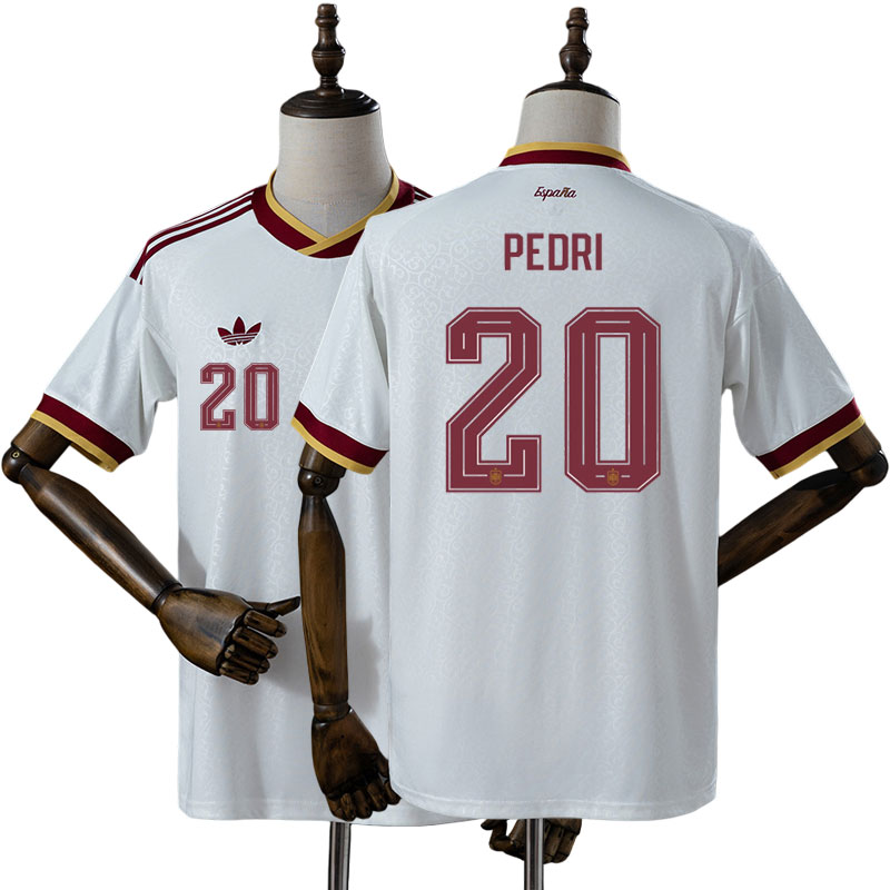 Pedri 20 Spanien VM 2026 Bortatröja Herr Vit Kortärmad Fotbollströja