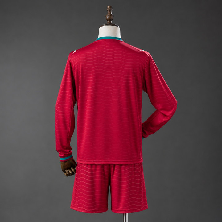 Portugal VM 2026 Hemmaställ Barn Långärmat Röd Fotbollsställ med Shorts