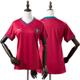 Portugal VM 2026 Hemmatröja Dam Röd Kortärmad Fotbollströja