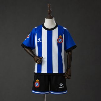 RCD Espanyol 2026/27 Hemmaställ Barn Kortärmad med Shorts