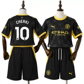 Rayan Cherki 10 Manchester City 2026/27 Bortaställ Barn Svart med Shorts