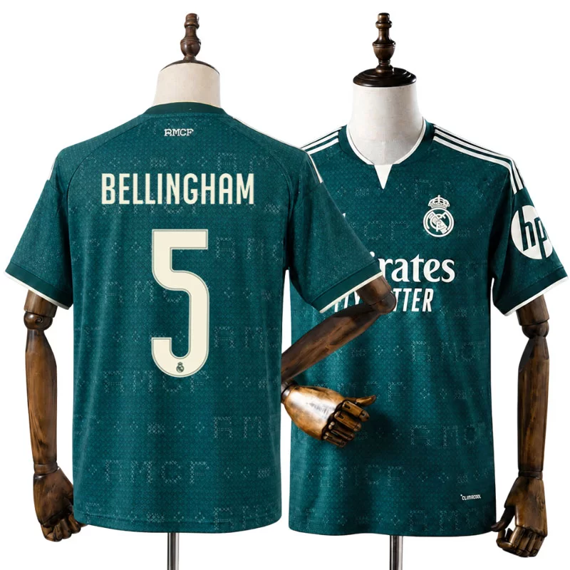 Real Madrid 2026/27 Jude Bellingham 5 Bortatröja Herr Grön Fotbollströja