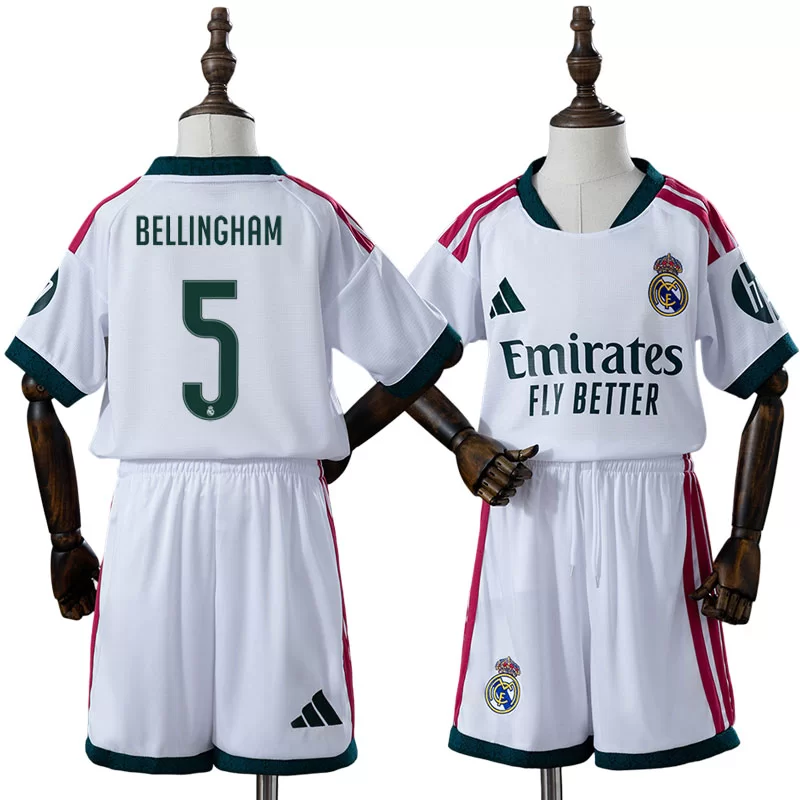 Real Madrid 2026/27 Jude Bellingham 5 Hemmaställ Barn Vit med Shorts