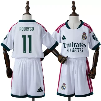 Real Madrid 2026/27 Rodrygo 11 Hemmaställ Barn Vit med Shorts