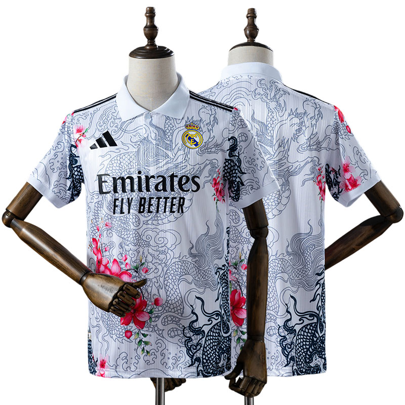 Real Madrid 2026/27 Specialutgåva Herr Vit Fotbollströja med Drakdetaljer
