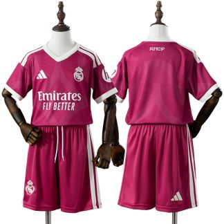 Real Madrid 2026/27 Tredjetröja Barn Kortärmad Rosa med Shorts