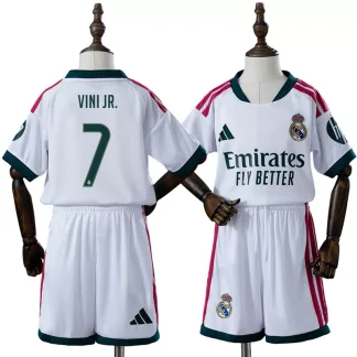 Real Madrid 2026/27 Vinícius Júnior 7 Hemmaställ Barn Vit med Shorts