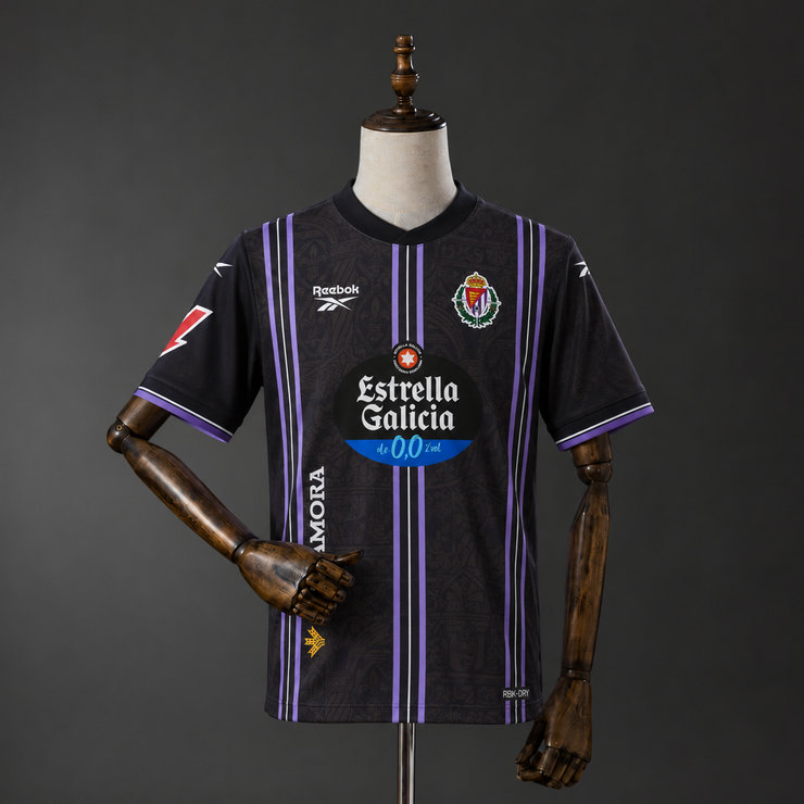 Real Valladolid 2026/27 Bortatröja Herr Svart Lila Fotbollströja