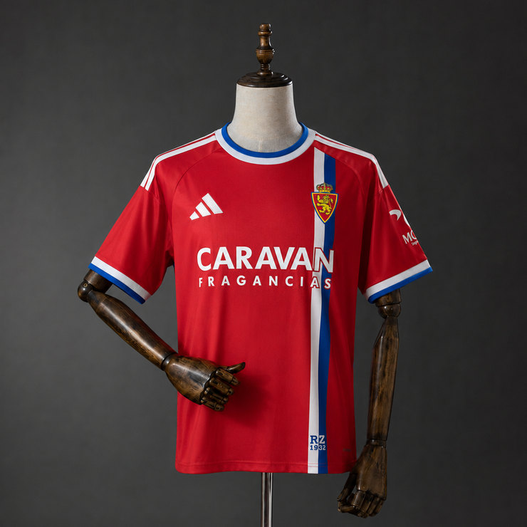 Real Zaragoza 2026/27 Bortatröja Herr Röd Fotbollströja